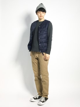 ダウンベストを使った 冬服 のメンズ人気ファッションコーディネート ユーザー ショップスタッフ Wear