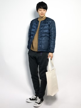 「URBAN RESEARCH（アーバンリサーチ）のアイテム（ダウンジャケット/コート）」を使った、togiさん（メンズ・170cm）の秋コーディネート