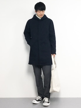「グレーパンツ」｜「アイテム（その他アウター）」を使った、togiさん（メンズ・170cm）の冬コーディネート