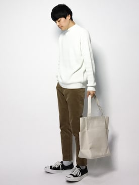 「URBAN RESEARCH（アーバンリサーチ）のC/A片畦モックネック（ニット/セーター）」を使った、togiさん（メンズ・170cm）の冬コーディネート