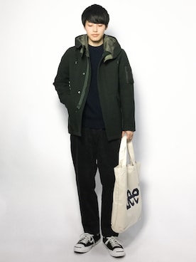 「NANO universe（ナノユニバース）のアイテム（モッズコート）」を使った、togiさん（メンズ・170cm）の冬コーディネート