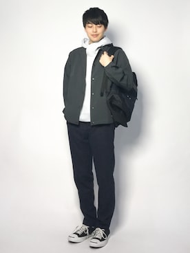 「coen」｜「アイテム（ナイロンジャケット）」を使った、togiさん（メンズ・170cm）の冬コーディネート