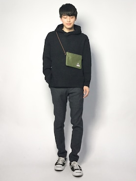 「MONKEY TIME（モンキータイム）のアイテム（ニット/セーター）」を使った、togiさん（メンズ・170cm）の冬コーディネート
