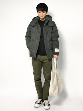 「クルーネックニット」｜togiさん（メンズ・170cm）の冬コーディネート