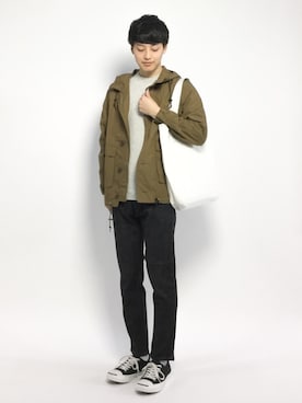 「グレーニット」｜「アイテム（ブルゾン）」を使った、togiさん（メンズ・170cm）の冬コーディネート