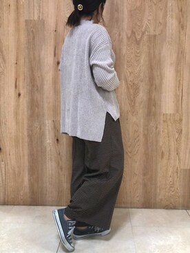 「モールニット」｜tamaさん（レディース・154cm）の秋コーディネート