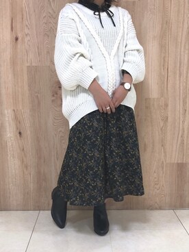 「ゆったりシルエット」｜「アイテム（ワンピース/ドレス）」を使った、tamaさん（レディース・154cm）の秋コーディネート