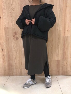 「ワッフルワンピース」｜tamaさん（レディース・154cm）の冬コーディネート