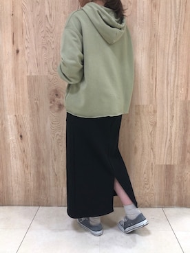 「Green　Parks（グリーンパークス）のアイテム（パーカー）」を使った、tamaさん（レディース・154cm）の冬コーディネート