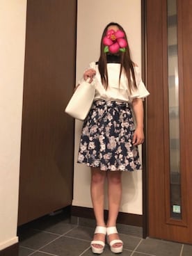 「& chouette（アンドシュエット）のアイテム（トートバッグ）」を使った、ぬっちさん（レディース・159cm）の夏コーディネート