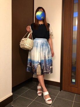 「プリントスカート」｜ぬっちさん（レディース・159cm・10代）の秋コーディネート