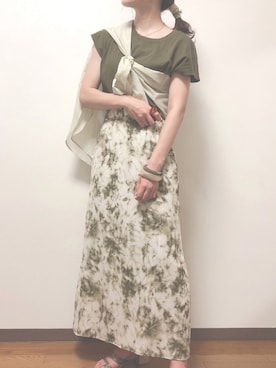 「シャツアレンジ」｜「アイテム（アクセサリー）」を使った、mnmpeaceさん（レディース・159cm）の夏コーディネート