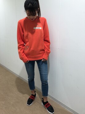 「おさんぽスタイル」｜「アイテム（スリッポン）」を使った、チャンスミさん（レディース・165cm）の冬コーディネート
