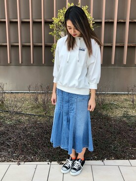 「テラスモール湘南」｜「アイテム（スカート）」を使った、チャンスミさん（レディース・165cm）の春コーディネート