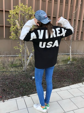 「テラスモール湘南」｜「アイテム（スウェット）」を使った、チャンスミさん（レディース・165cm）の春コーディネート
