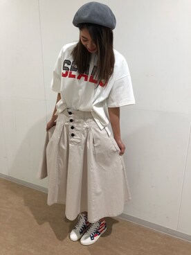 「テラスモール湘南」｜「アイテム（スカート）」を使った、チャンスミさん（レディース・165cm）の春コーディネート