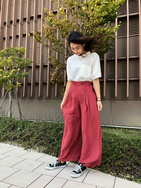 「テラスモール湘南」｜「アイテム（シャツ/ブラウス）」を使った、チャンスミさん（レディース・165cm）の春コーディネート