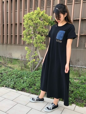 「テラスモール湘南」｜「アイテム（ワンピース）」を使った、チャンスミさん（レディース・165cm）の春コーディネート