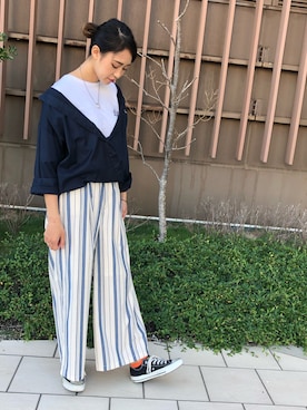 「テラスモール湘南」｜「アイテム（シャツ/ブラウス）」を使った、チャンスミさん（レディース・165cm）の夏コーディネート