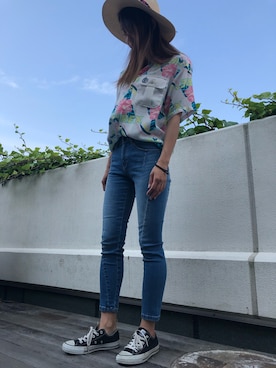 「テラスモール湘南」｜「アイテム（デニムパンツ）」を使った、チャンスミさん（レディース・165cm）の夏コーディネート