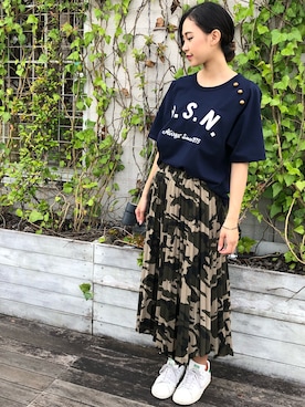 「テラスモール湘南」｜「アイテム（スカート）」を使った、チャンスミさん（レディース・165cm）の夏コーディネート