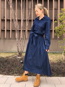 「テラスモール湘南」｜「アイテム（ワンピース）」を使った、チャンスミさん（レディース・165cm）の冬コーディネート