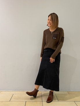 「テラスモール湘南」｜「アイテム（スカート）」を使った、チャンスミさん（レディース・165cm）の秋コーディネート