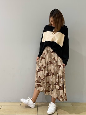 「テラスモール湘南」｜「アイテム（スカート）」を使った、チャンスミさん（レディース・165cm）の秋コーディネート