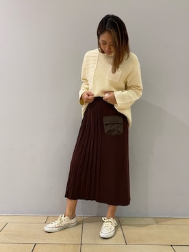 「テラスモール湘南」｜「アイテム（スカート）」を使った、チャンスミさん（レディース・165cm）の秋コーディネート