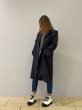 「AVIREX（アヴィレックス）のアイテム（ステンカラーコート）」を使った、チャンスミさん（レディース・165cm）の秋コーディネート