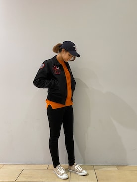 「テラスモール湘南」｜「アイテム（キャップ）」を使った、チャンスミさん（レディース・165cm）の冬コーディネート
