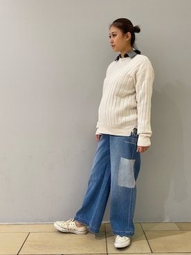「テラスモール湘南」｜「アイテム（デニムパンツ）」を使った、チャンスミさん（レディース・165cm）の冬コーディネート