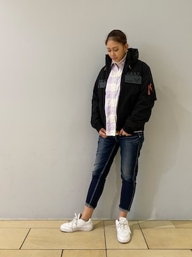 「テラスモール湘南」｜「アイテム（シャツ/ブラウス）」を使った、チャンスミさん（レディース・165cm）の冬コーディネート