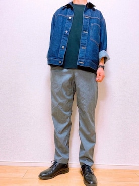 「グラミチ別注」｜「アイテム（デニムジャケット）」を使った、No-Muさん（メンズ・170cm）の春コーディネート