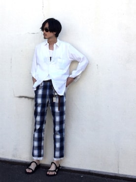 「TAKAHIROMIYASHITATheSoloIst.（タカヒロミヤシタザソロイスト）のアイテム（その他パンツ）」を使った、君嶋麻耶さん（メンズ・176cm）の夏コーディネート