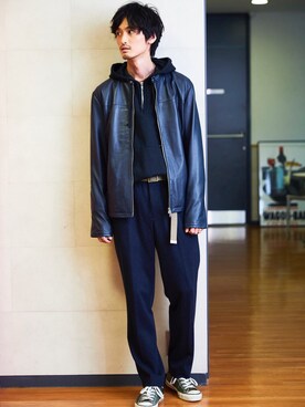 君嶋麻耶さん（メンズ・176cm）の秋コーディネート