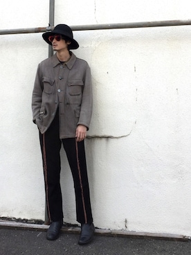 「Martin Margiela」｜「アイテム（帽子）」を使った、君嶋麻耶さん（メンズ・176cm）の秋コーディネート