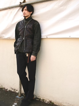 「DRIES VAN NOTEN（ドリスヴァンノッテン）のアイテム（トップス）」を使った、君嶋麻耶さん（メンズ・176cm）の秋コーディネート