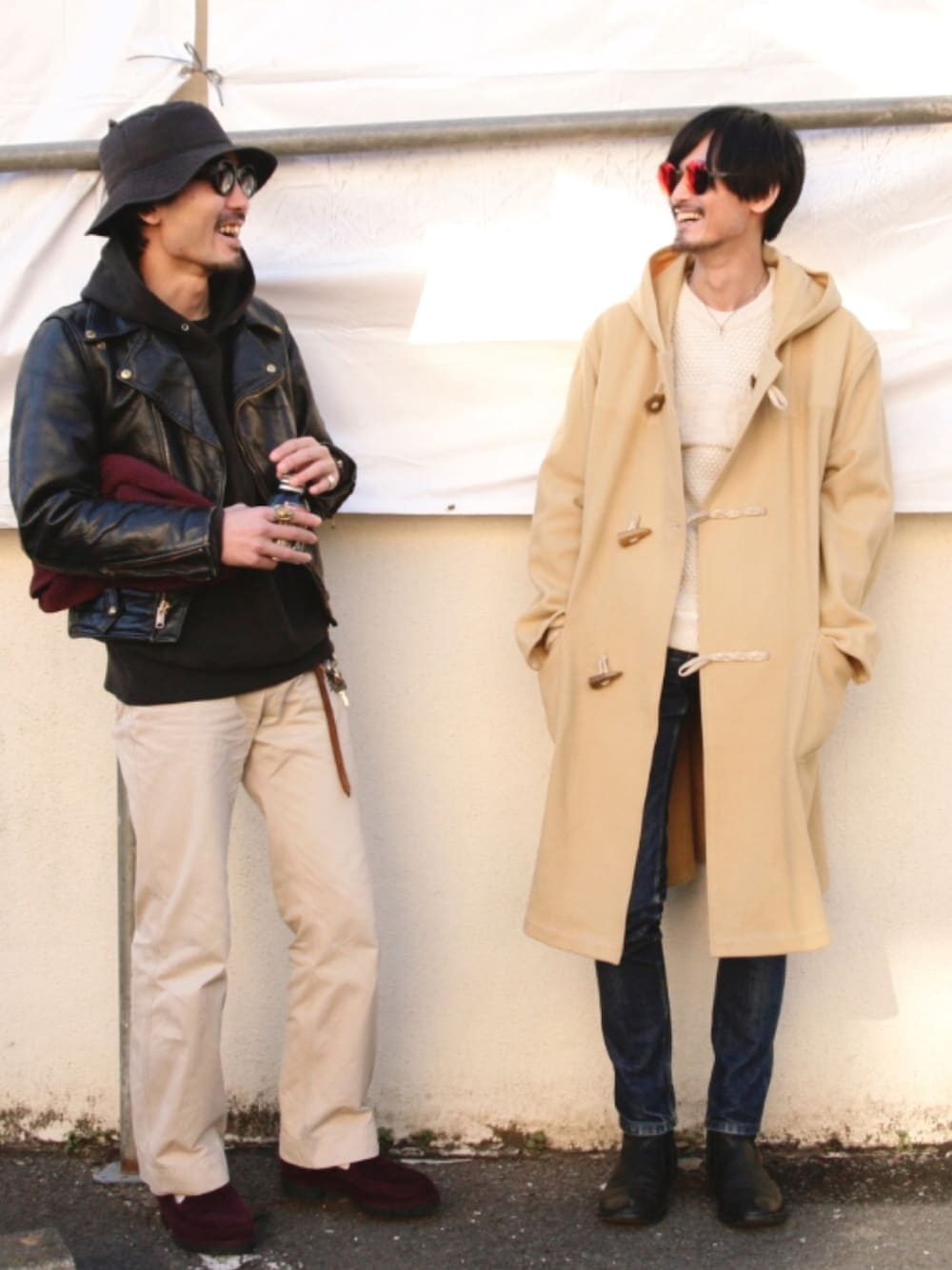 「yohjiyamamoto、S.N.S HERNING、APC、APCデニム、Martin Margiela、mykita」｜「impermeable Yohji yamamotoのアイテム（ダッフルコート、ベージュ系）」を使った、君嶋麻耶さん（メンズ・176cm）の秋コーディネートの1枚目の写真