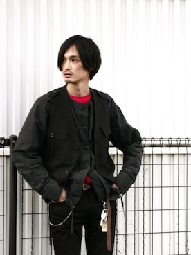 「Martin Margiela」｜「アイテム（スウェット）」を使った、君嶋麻耶さん（メンズ・176cm）の冬コーディネート