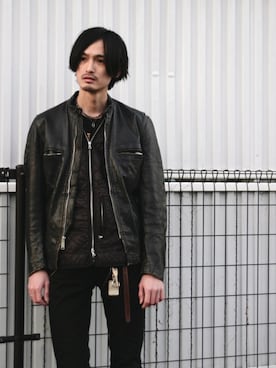 「DRIES VAN NOTEN（ドリスヴァンノッテン）のアイテム（トップス）」を使った、君嶋麻耶さん（メンズ・176cm）の冬コーディネート
