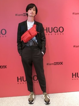 「HUGO×ZOZO」｜君嶋麻耶さん（メンズ・176cm）の秋コーディネート