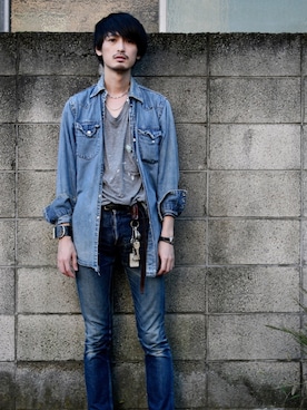「A.P.C.（アーペーセー）のアイテム」を使った、君嶋麻耶さん（メンズ・176cm）の秋コーディネート