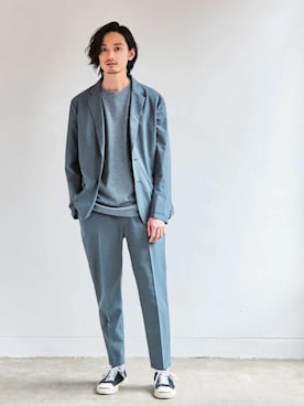 「tk.TAKEO KIKUCHI（ティーケータケオキクチ）のアイテム（パンツ）」を使った、君嶋麻耶さん（メンズ・176cm）の春コーディネート
