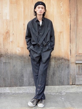 「UNACT（アナクト）のアイテム」を使った、君嶋麻耶さん（メンズ・176cm）の冬コーディネート