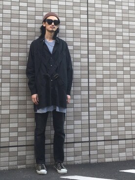 「KIJIMA TAKAYUKI」｜「アイテム（ニットキャップ/ビーニー）」を使った、君嶋麻耶さん（メンズ・176cm）の春コーディネート