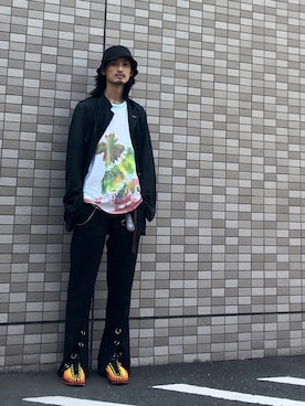 「KEEN（キーン）のアイテム（サンダル）」を使った、君嶋麻耶さん（メンズ・176cm）の春コーディネート