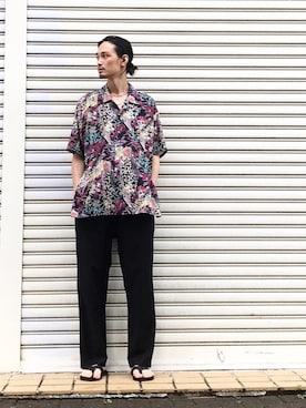 「UNACT（アナクト）のアイテム」を使った、君嶋麻耶さん（メンズ・176cm）の夏コーディネート