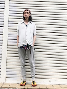 「KEEN（キーン）のアイテム（サンダル）」を使った、君嶋麻耶さん（メンズ・176cm）の夏コーディネート