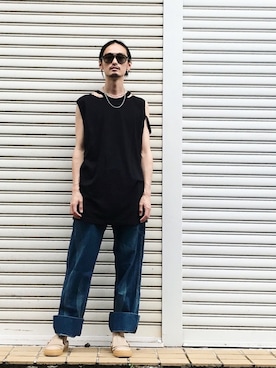 「GIVENCHY（ジバンシイ）のアイテム」を使った、君嶋麻耶さん（メンズ・176cm）の夏コーディネート